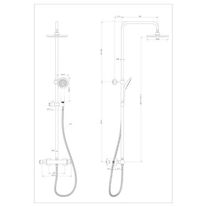 WENKO 25483100 - Suihkujärjestelmä WATERSAVING SYSTEM 120 cm kiiltävä kromi