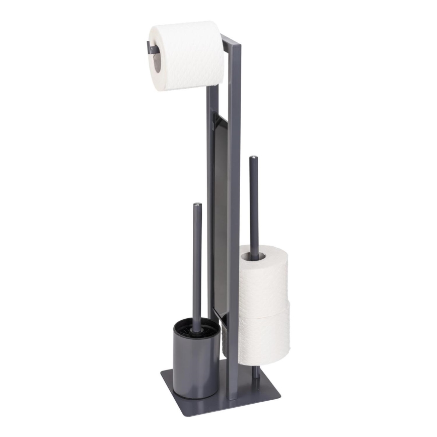 WENKO 25552100 - WC-harja RIVALTA 18x70 cm harmaa/musta