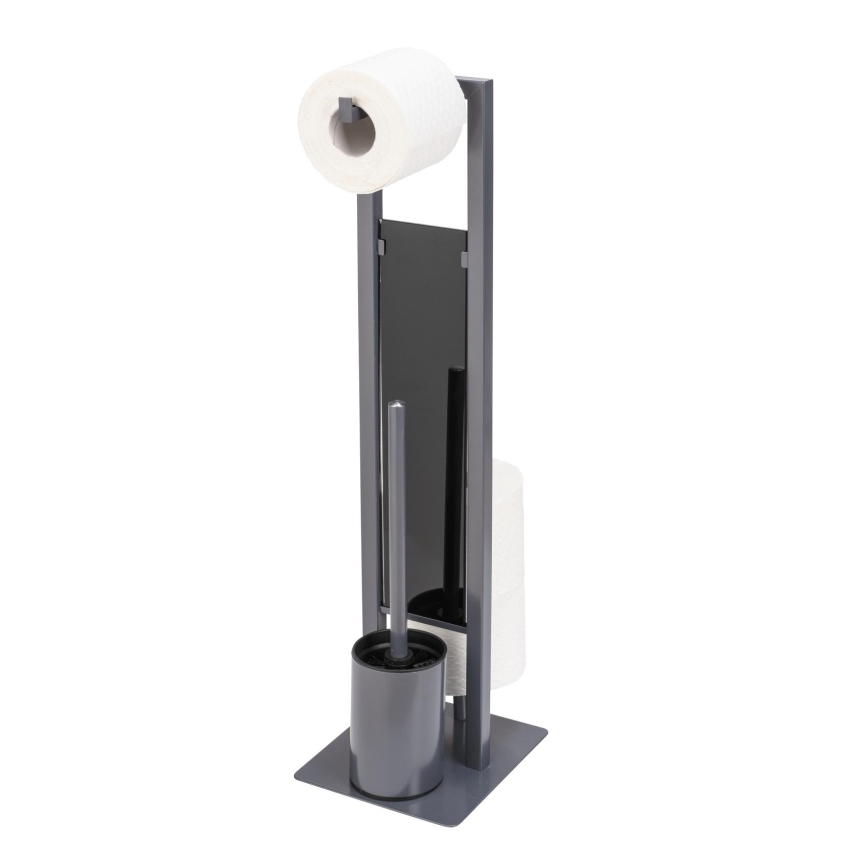 WENKO 25552100 - WC-harja RIVALTA 18x70 cm harmaa/musta