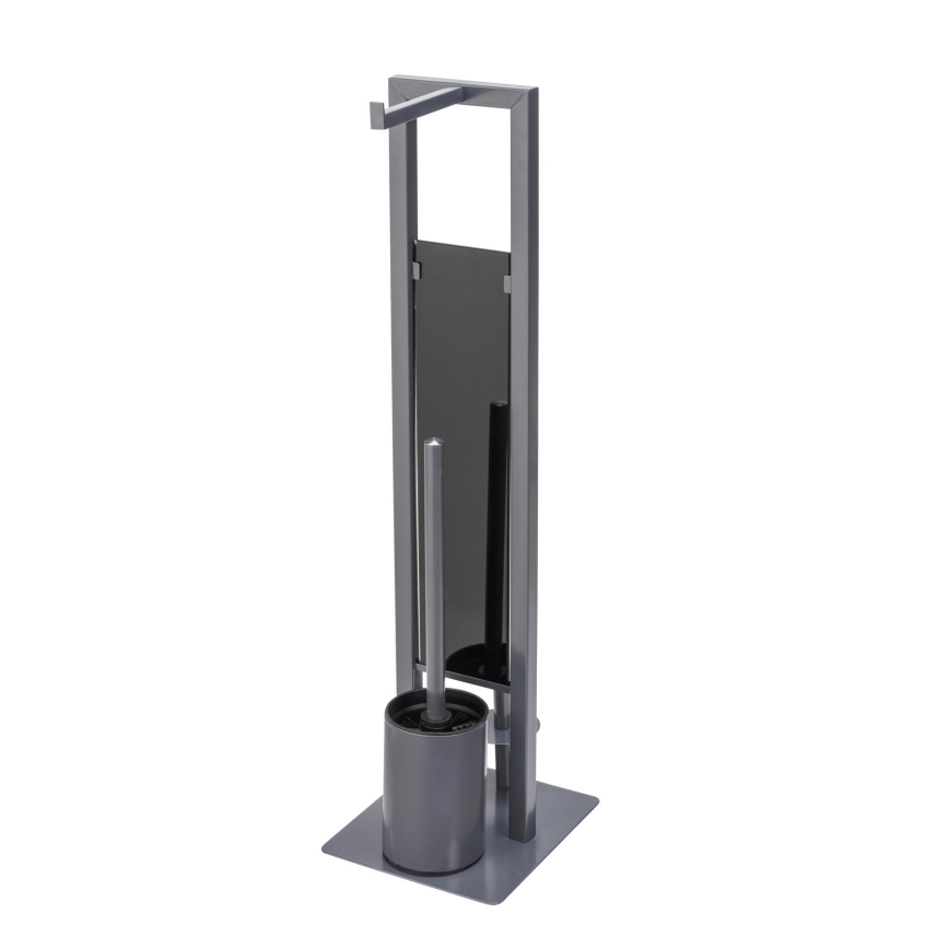 WENKO 25552100 - WC-harja RIVALTA 18x70 cm harmaa/musta