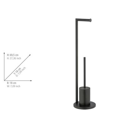 WENKO 25675100 - WC-setti FERLA 18x69,5 cm musta