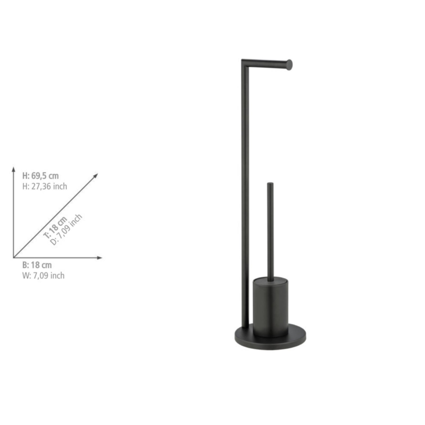 WENKO 25675100 - WC-setti FERLA 18x69,5 cm musta
