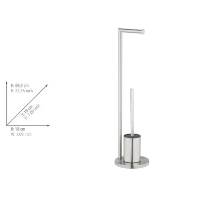 WENKO 25676100 - WC-setti FERLA 18x69,5 cm ruostumaton teräs/satiinipinta
