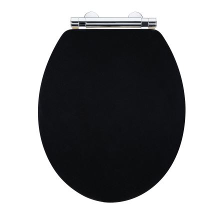 WENKO 25772100 - WC-istuinkansi BAMBUZA 37x44 cm musta/ruskea/kiiltävä kromi