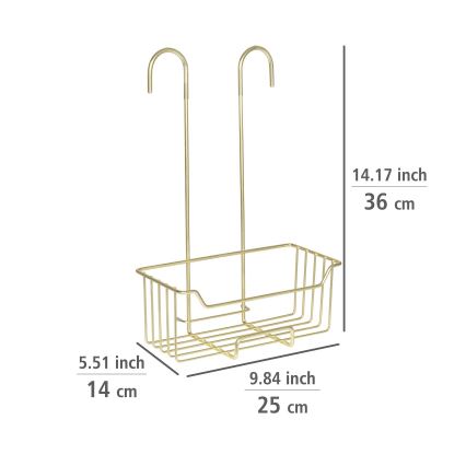 WENKO 25937100 - Suihkukori MILO 25x36 cm ruostumaton teräs/kultainen/kirkas