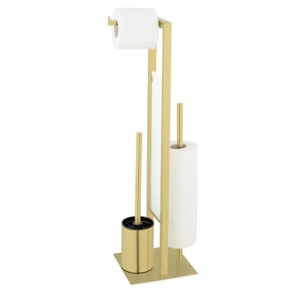 WENKO 26034100 - RIVALTA WC-setti 18x70 cm ruostumaton teräs/kultainen/valkoinen/musta