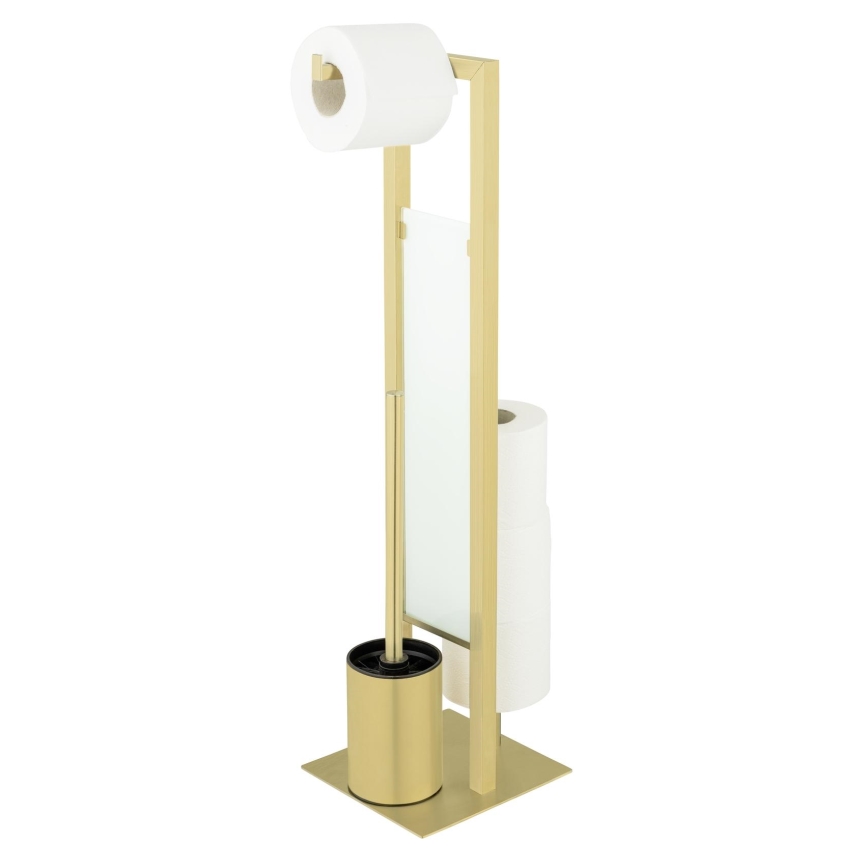 WENKO 26034100 - RIVALTA WC-setti 18x70 cm ruostumaton teräs/kultainen/valkoinen/musta