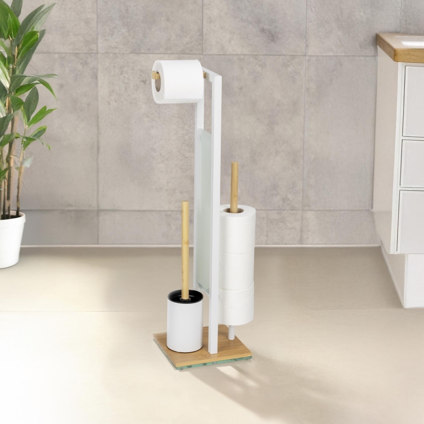 WENKO 26214100 - WC-setti RIVALTA 18x70 cm ruskea/valkoinen
