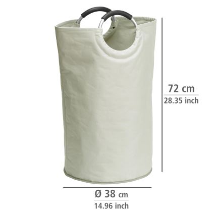 WENKO 3440001100 - Pyykkikori STONE 38x72 cm beige/hopea/musta