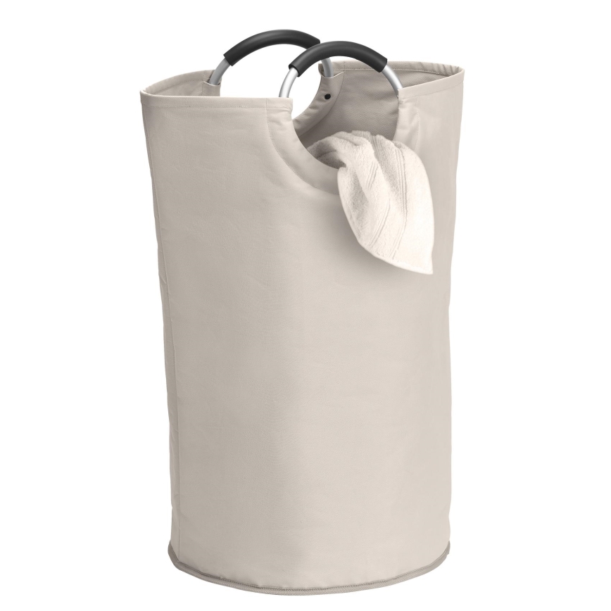 WENKO 3440001100 - Pyykkikori STONE 38x72 cm beige/hopea/musta