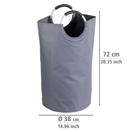 WENKO 3440803100 - Pyykkikori JUMBO 38x72 cm antrasiitti/hopea/musta