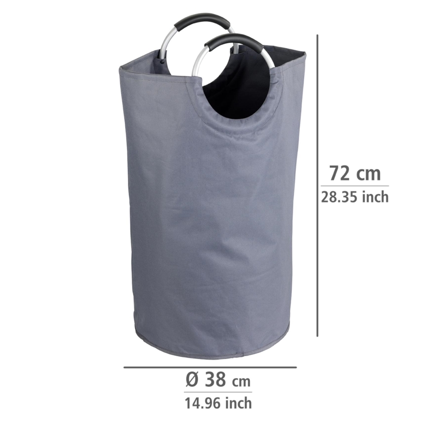 WENKO 3440803100 - Pyykkikori JUMBO 38x72 cm antrasiitti/hopea/musta
