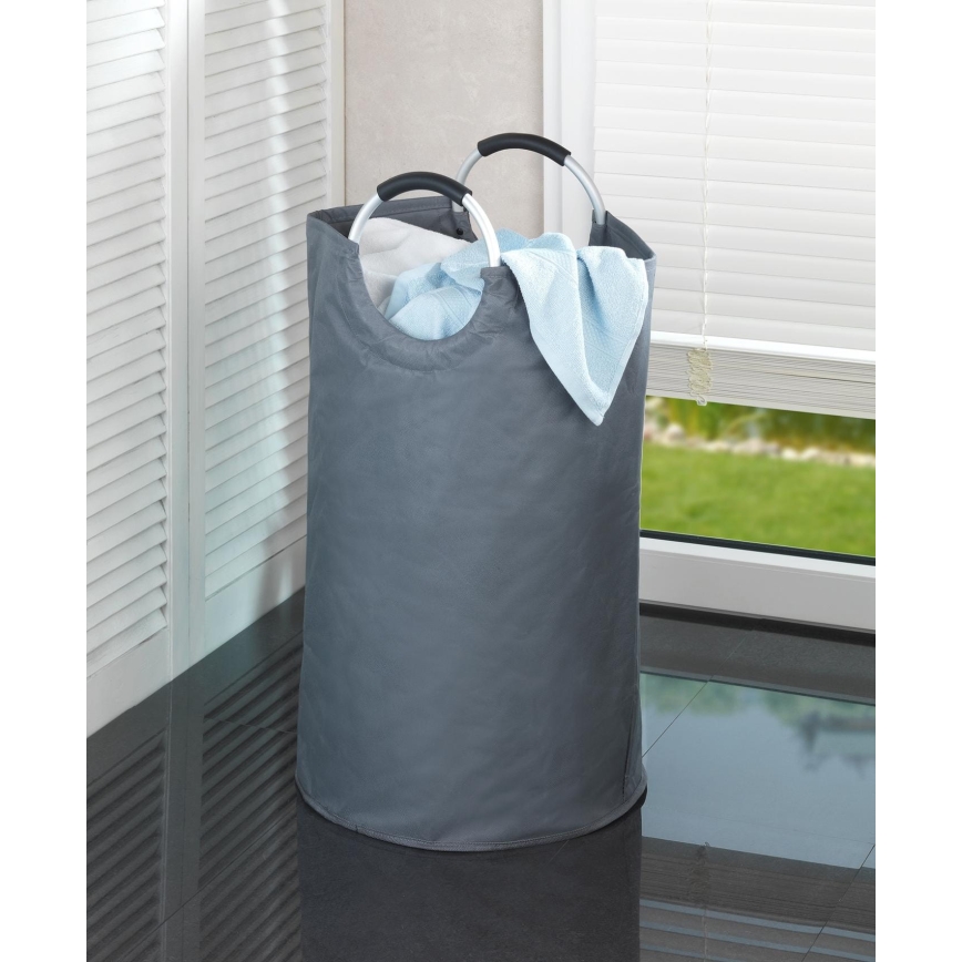 WENKO 3440803100 - Pyykkikori JUMBO 38x72 cm antrasiitti/hopea/musta