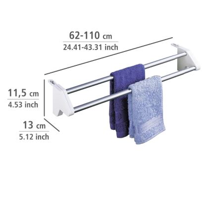 WENKO 3702100 - Kuivausteline 13x11,5 cm hopea/valkoinen