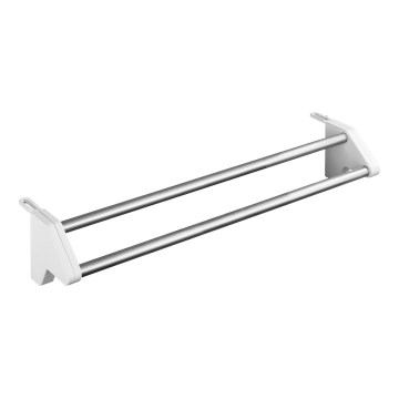 WENKO 3703100 - Pyykinkuivausteline TWIN 60x13 cm hopea/valkoinen