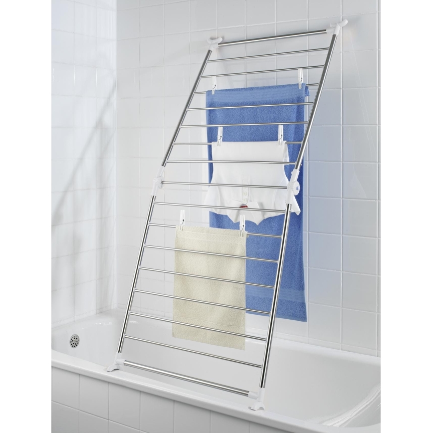WENKO 3772020100 - Kuivausteline PROFI 65 x 150 cm ruostumaton teräs/hopea/valkoinen