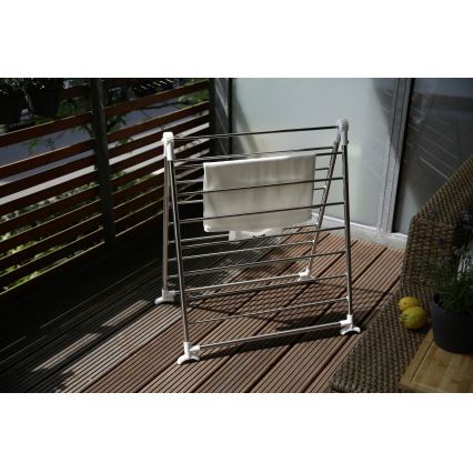WENKO 3772020100 - Kuivausteline PROFI 65 x 150 cm ruostumaton teräs/hopea/valkoinen