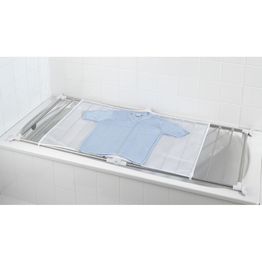 WENKO 3772020100 - Kuivausteline PROFI 65 x 150 cm ruostumaton teräs/hopea/valkoinen