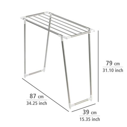 WENKO 3774020100 - Pyykinkuivausteline PROFI SINGLE 87x79 cm ruostumaton teräs/hopea/valkoinen