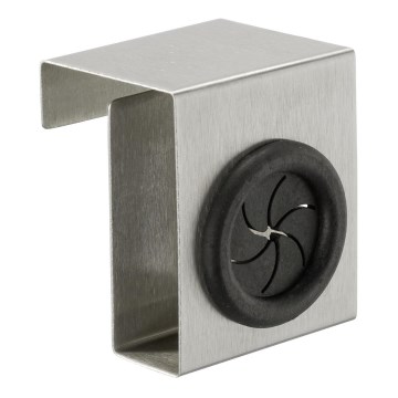 WENKO 4368060100 - PUSH-koukku 5x6 cm hopea/musta