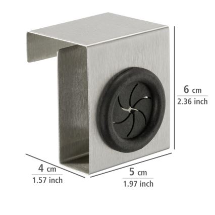 WENKO 4368060100 - PUSH-koukku 5x6 cm hopea/musta