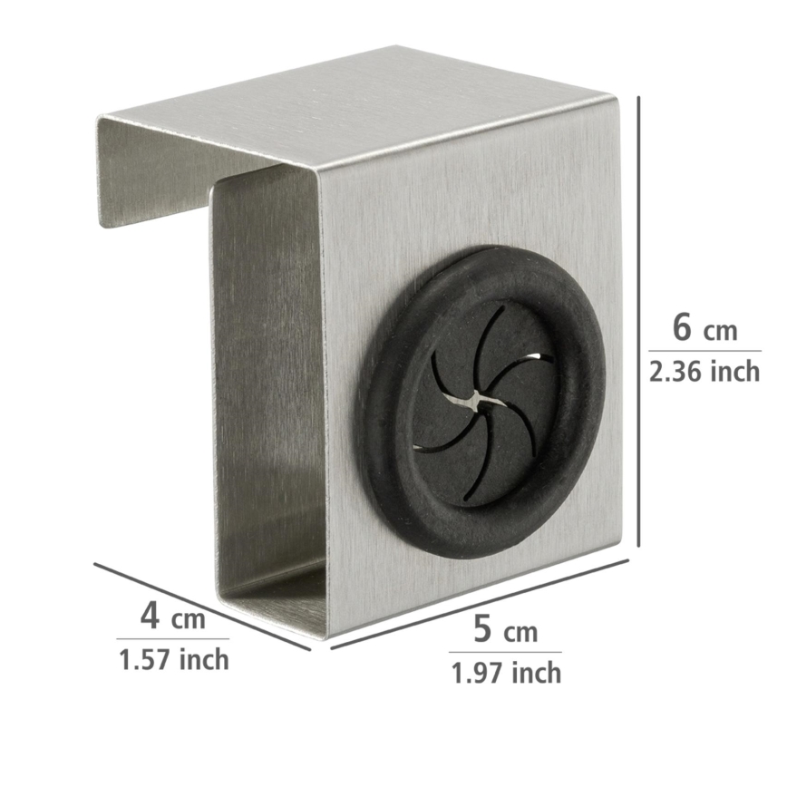WENKO 4368060100 - PUSH-koukku 5x6 cm hopea/musta