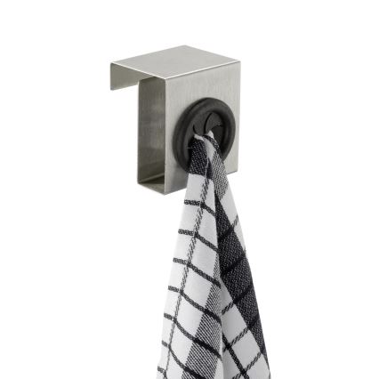 WENKO 4368060100 - PUSH-koukku 5x6 cm hopea/musta