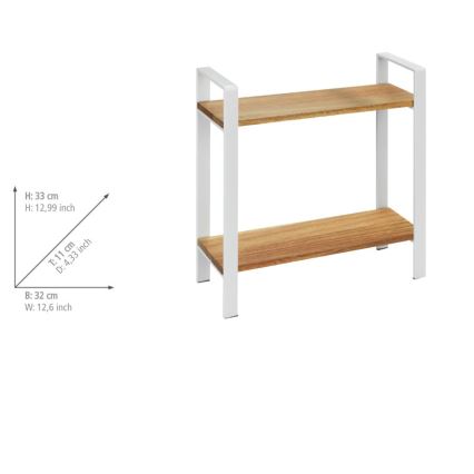 WENKO 53024100 - Hylly LOUISA 32x33 cm valkoinen/ruskea