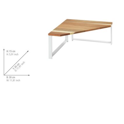 WENKO 53026100 - LOUISA-hylly 30 x 30 cm, valkoinen/ruskea