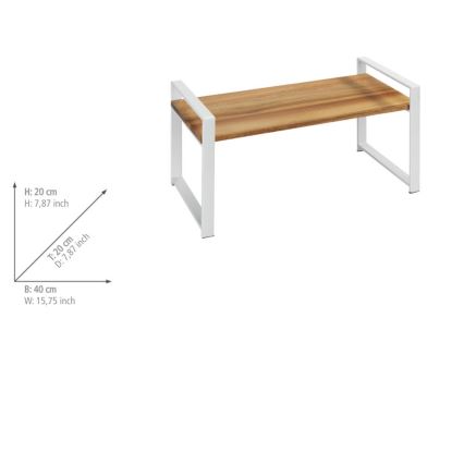 WENKO 53027100 - Hylly LOUISA 40x20 cm valkoinen/ruskea