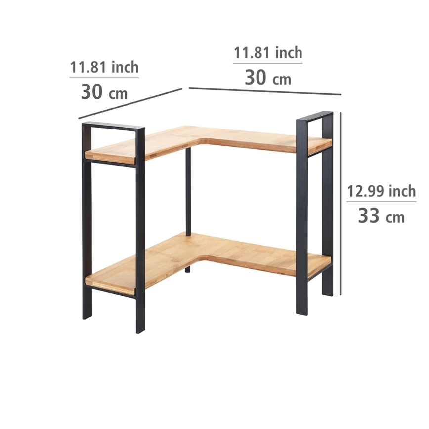 WENKO 53028100 - LOU-hylly 30x33 cm musta/ruskea