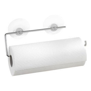 WENKO 53130100 - Keittiöpyyheteline STATIC-LOC 30x8,5 cm hopea/läpinäkyvä
