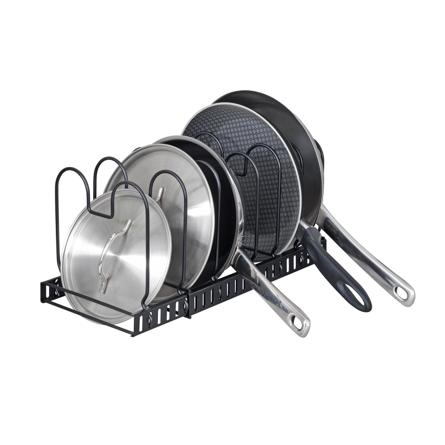 WENKO 53149100 - Kansien ja pannujen säilyteline 18x18 cm, musta