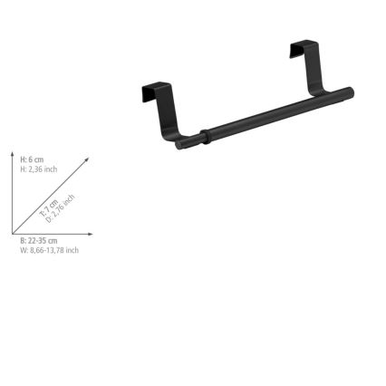 WENKO 53246100 - Pyyhepidike 7x6 cm ruostumaton teräs/musta