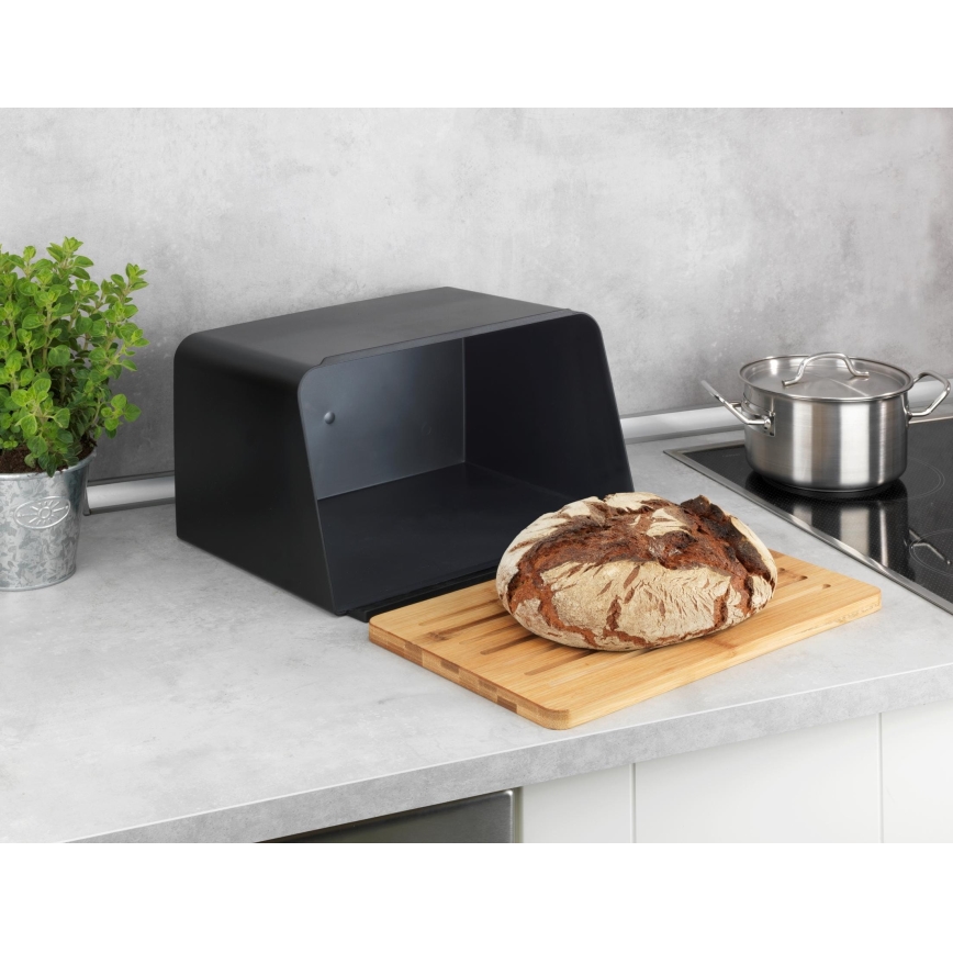 WENKO 54098100 - Leipälaatikko KUBO 35x26,5 cm musta/ruskea