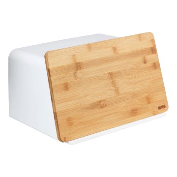 WENKO 54099100 - Leipälaatikko KUBO 35 x 26,5 cm valkoinen/ruskea