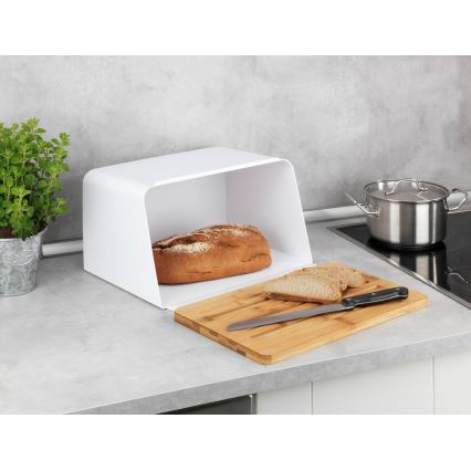 WENKO 54099100 - Leipälaatikko KUBO 35 x 26,5 cm valkoinen/ruskea