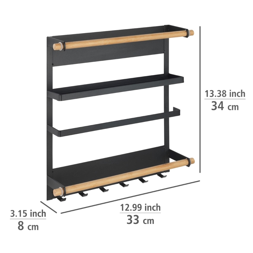 WENKO 54114100 - Organisaattori MAGNA 33x34 cm musta/ruskea