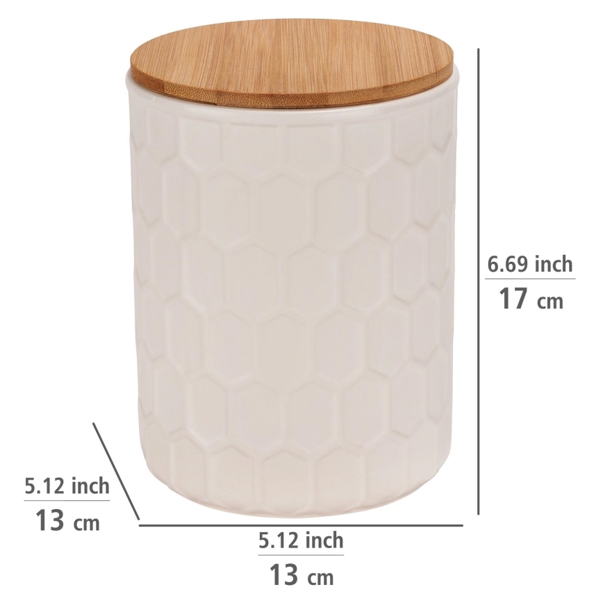 WENKO 54222100 - MAYA-säilytyslaatikko 13 x 17 cm, valkoinen/ruskea
