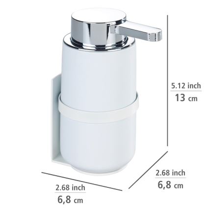 WENKO 54655100 - Saippuapumppu WOYA 250 ml valkoinen/kiiltävä kromi