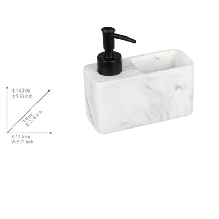 WENKO 54668100 - Saippua-annostelija RESA 14,5x14,3 cm valkoinen/musta