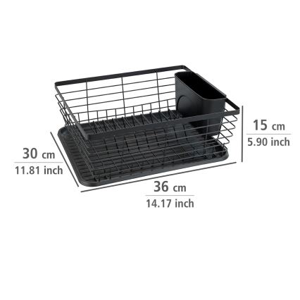 WENKO 54766100 - Astiankuivausteline BLACK OUTDOOR KITCHEN 36x30 cm musta/musta