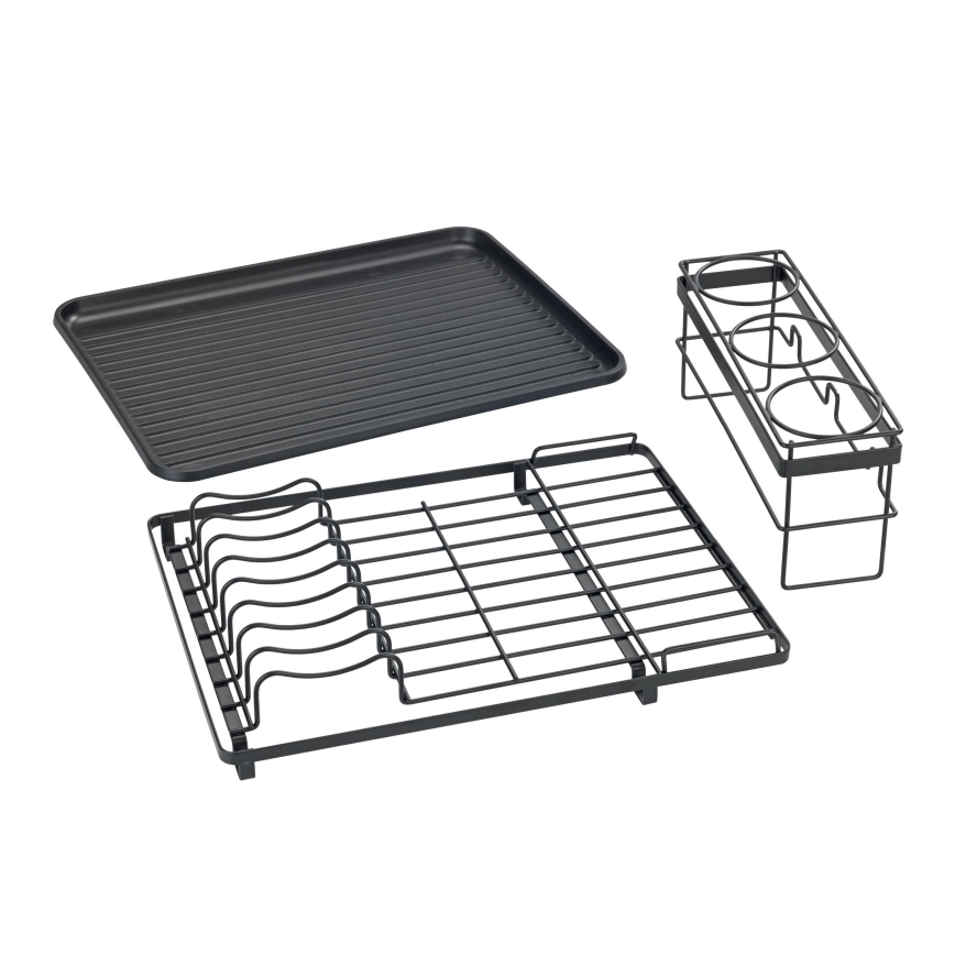 WENKO 54798100 - Astioiden kuivausteline AMY 42,5 x 31,5 cm, musta