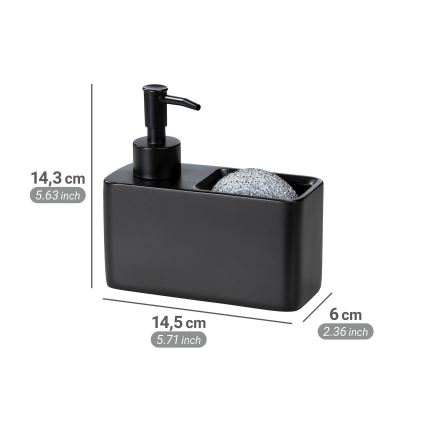 WENKO 55076100 - Saippua-annostelija BLACK OUTDOOR KITCHEN 14,5x14,3 cm musta