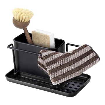 WENKO 55078100 - Organisaattori BLACK OUTDOOR KITCHEN 21x12 cm ruostumaton teräs/musta