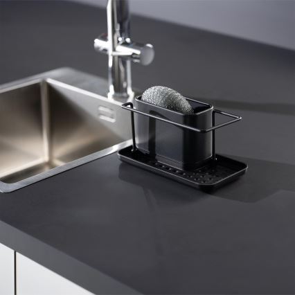 WENKO 55078100 - Organisaattori BLACK OUTDOOR KITCHEN 21x12 cm ruostumaton teräs/musta