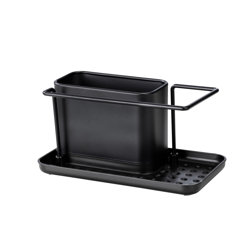 WENKO 55078100 - Organisaattori BLACK OUTDOOR KITCHEN 21x12 cm ruostumaton teräs/musta