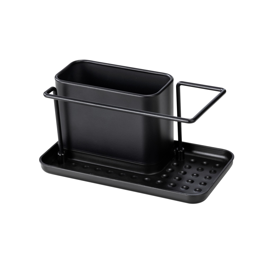 WENKO 55078100 - Organisaattori BLACK OUTDOOR KITCHEN 21x12 cm ruostumaton teräs/musta
