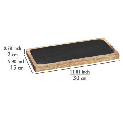 WENKO 55103100 - Leikkuulauta BLACK OUTDOOR KITCHEN 30x15 cm ruskea/harmaa