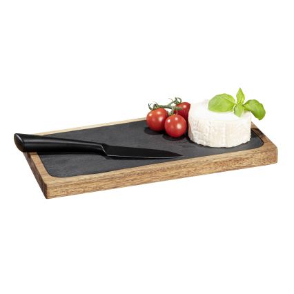 WENKO 55103100 - Leikkuulauta BLACK OUTDOOR KITCHEN 30x15 cm ruskea/harmaa